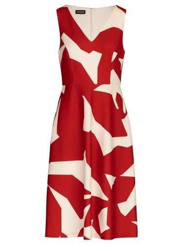 APART kurzes Kleid aus Jersey-Stoff, Allover mit grafischem Muster, rot-Creme, 36 von APART Fashion