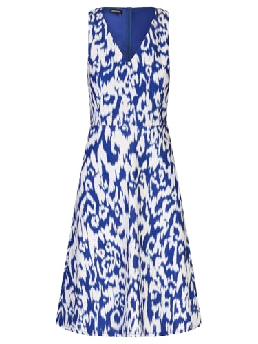 APART kurzes Kleid aus Jersey-Stoff, Allover mit grafischem Print, Royalblau-Creme, 42 von APART Fashion