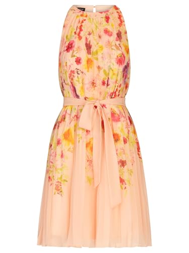 APART kurzes Plisseekleid aus leicht körnigem, bedrucktem und plissiertem Chiffon, Rose-Multicolor, 44 von APART Fashion