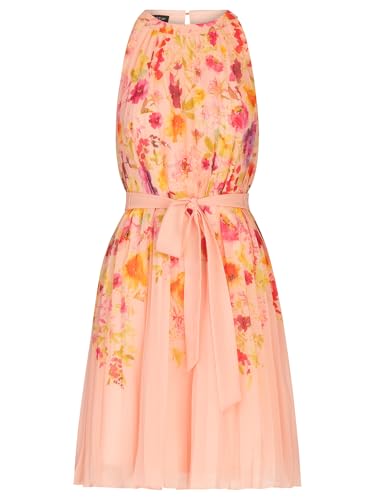 APART kurzes Plisseekleid aus leicht körnigem, bedrucktem und plissiertem Chiffon, Rose-Multicolor, 46 von APART Fashion