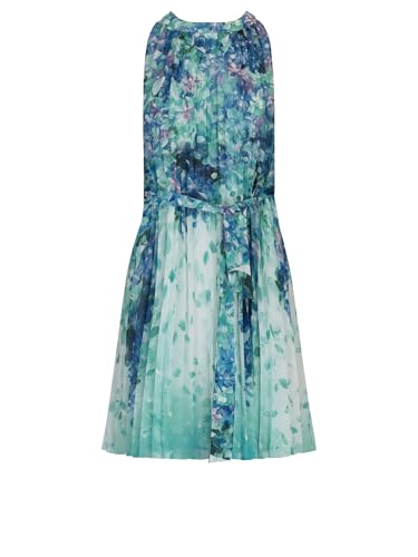 APART kurzes Plisseekleid aus leicht körnigem, bedrucktem und plissierten Chiffon, türkis-Multicolor, 34 von APART Fashion