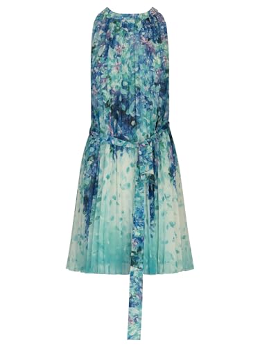 APART kurzes Plisseekleid aus leicht körnigem, bedrucktem und plissierten Chiffon, türkis-Multicolor, 40 von APART Fashion