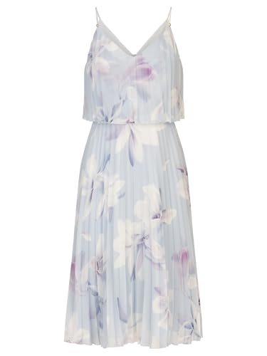 APART kurzes Plisseekleid in 2in1 Optik mit Allover Print, hellblau-Multicolor, 46 von APART Fashion