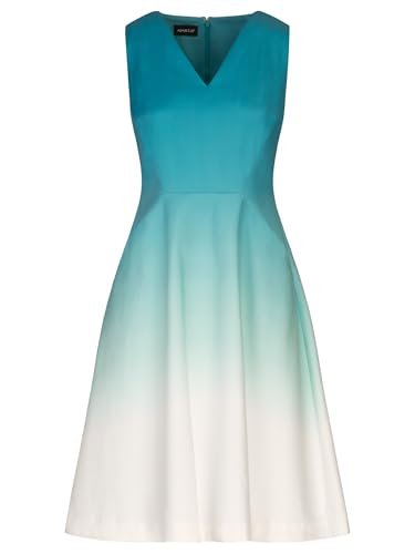 APART kurzes Satinkleid aus mattschimmerndem Satin mit Dip-Dye Effekt, türkis-Creme, 34 von APART Fashion