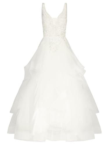 APART langes Hochzeitskleid mit aufwendig besticktem Tüll, Creme, 36 von APART Fashion