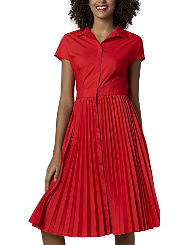 APART Fashion Damen Dress with Plissee Kleid, Rot (Rot Rot), (Herstellergröße: 34) von APART Fashion