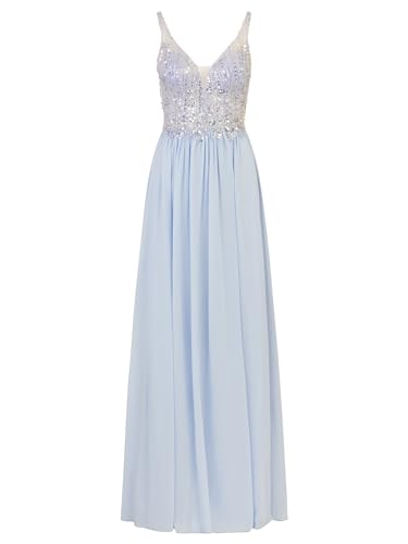 Apart Abendkleid aus hochwertigem Polyester Material mit Rückenausschnitt, hellblau, 38 von APART Fashion