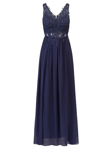 Apart Abendkleid aus hochwertigem Polyester Material mit V-Ausschnitt, Navy, 38 von APART Fashion