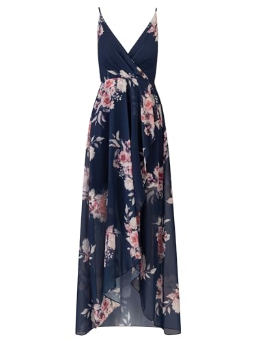 Apart Abendkleid aus hochwertigem Polyester Material mit V-Ausschnitt, Navy-Multicolor, 40 von APART Fashion
