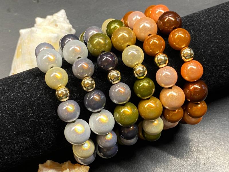 1st. Armband 12+14mm Gr.s-M Gold Miracle Beads Magic Perlen #a414 von APBeautyshots