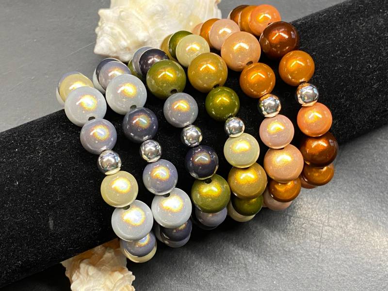 1st. Armband 12+14mm Gr.s-M Silber Miracle Beads Magic Perlen #a413 von APBeautyshots