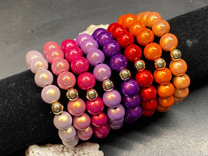 1st. Armband 12mm Gr.m Gold Miracle Beads Magic Perlen 3D Illumination #a405 von APBeautyshots