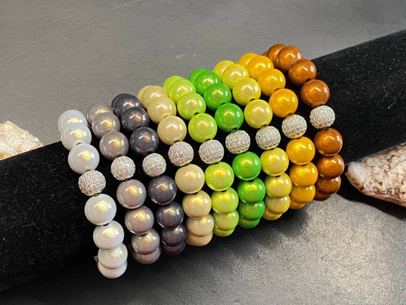 1st. Armband 12mm Gr.m Silber Miracle Beads Magic Perlen Cubic Zirconia Perle #a454 von APBeautyshots