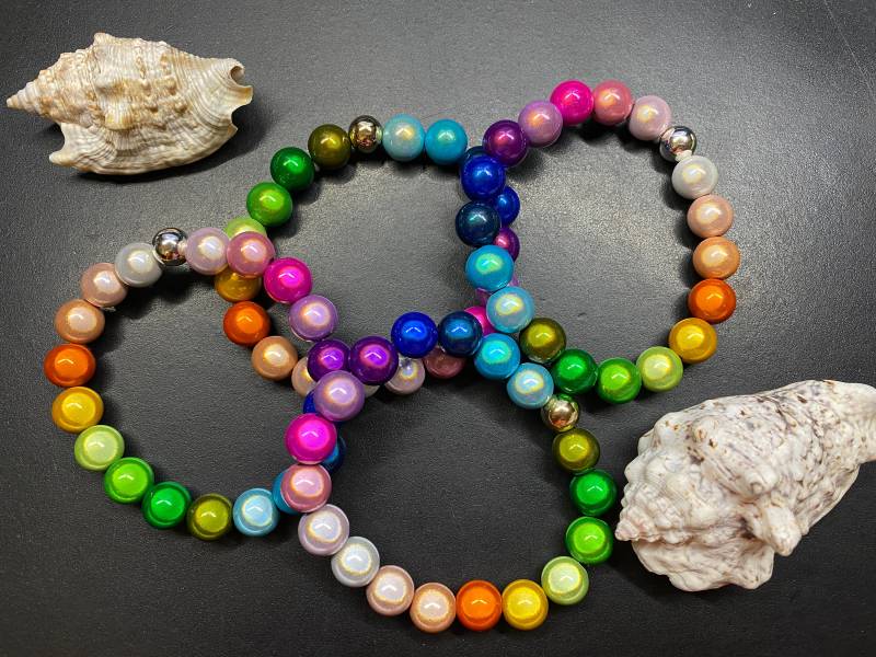 1st. Armband 12mm Miracle Beads Magic Perlen Regenbogen Gr.s-L #439 von APBeautyshots
