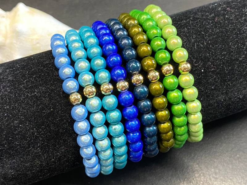 1st. Armband 6mm Gr.l Gold Miracle Beads Magic Perlen 3D Illumination #a485 von APBeautyshots