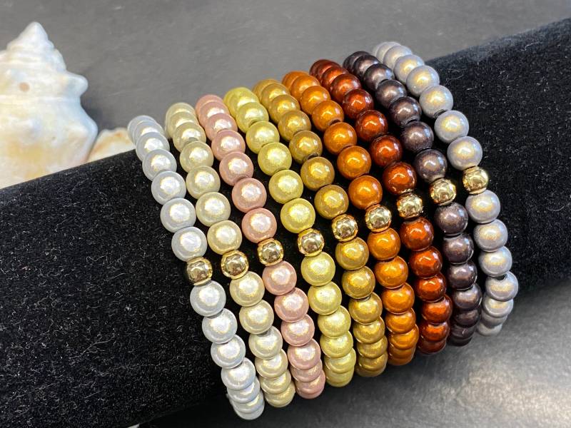 1st. Armband 6mm Gr.s Gold Miracle Beads Magic Perlen 3D Illumination #a476 von APBeautyshots