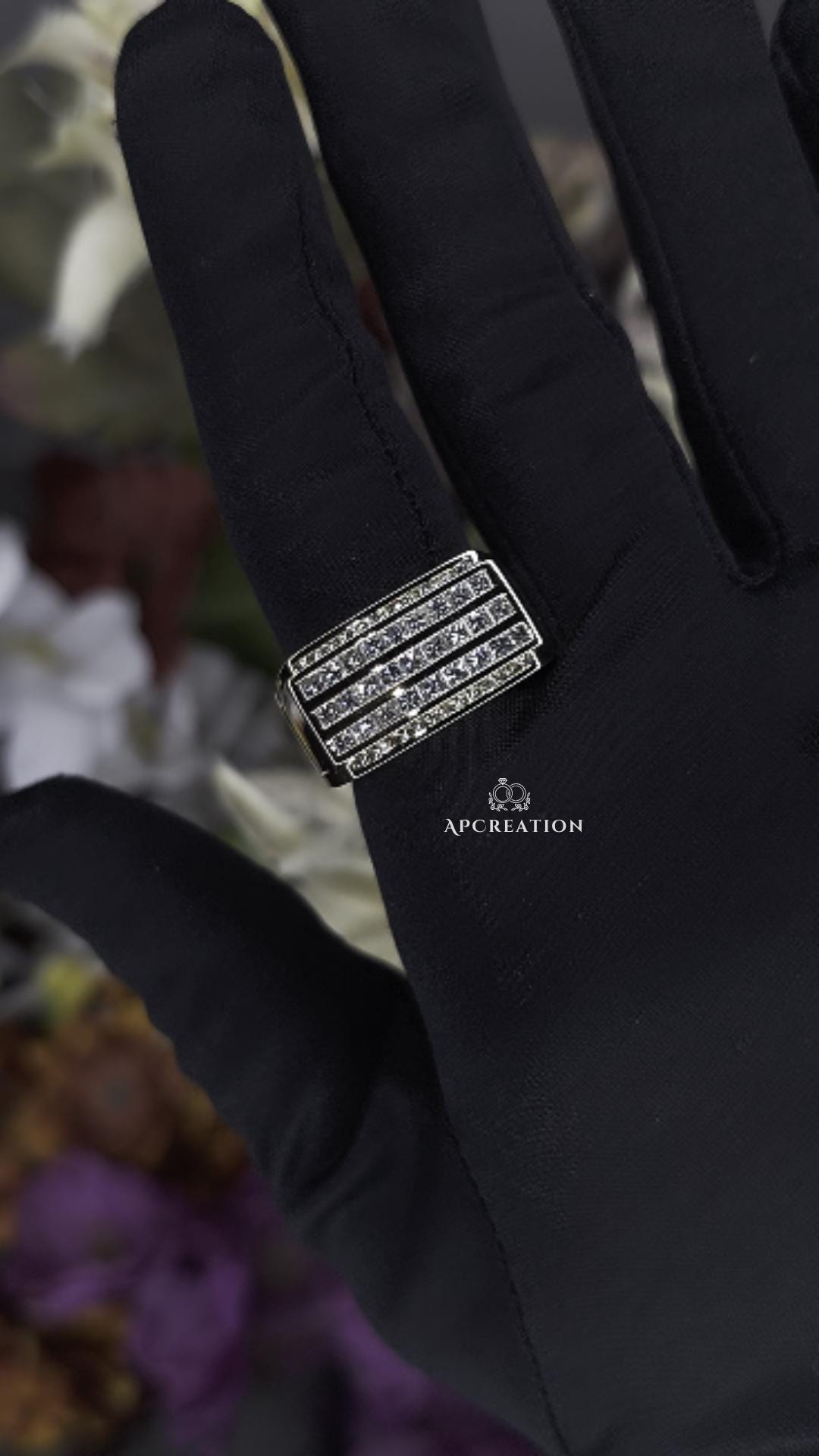 Echter Moissanite Diamant Hip Hop Herrenring, Ehering Für Herren, 10K Gold Ring, Kanal Eternity Set Ring Ihn von APCreationDE