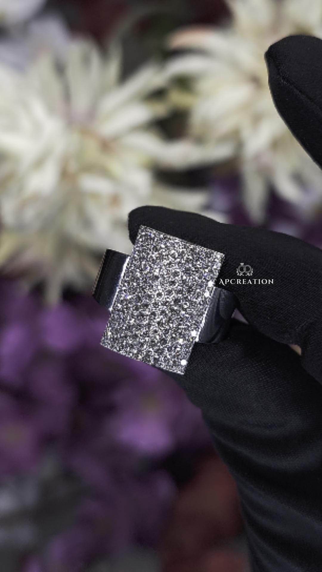 Hip-Hop-Herrenring, Runder Moissanit-Diamant-Hip-Hop-Ring, Herrenring Iced Out Benutzerdefinierter Ring, Herrenring, Diamant in Strahlender Form von APCreationDE