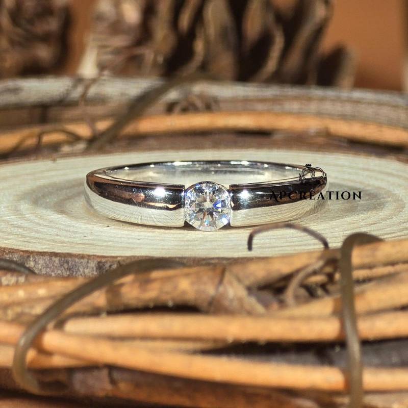 Spangen Diamant Solitär Ring | 0, 25-0, 75Ct Runder Brilliantschliff Lab Gewachsen Ehering Verlobungsring Für Damen von APCreationDE