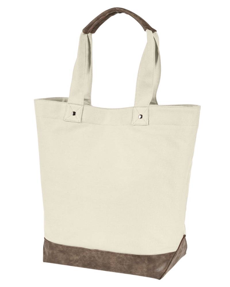 Canvas Resort Einkaufstasche/Lederbasis Ledergriff Magnetverschluss Personalisiert Monogrammiert Geschenkidee Tagestasche von APDesignStory