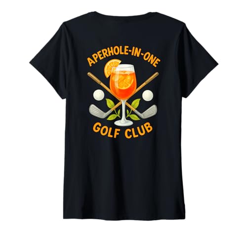 Damen APERHOLE IN ONE Golf Club X ON Vacation Urlaub & Golf - Back T-Shirt mit V-Ausschnitt Damen APERHOLE IN ONE Golf Club X ON Vacation Urlaub & Golf - Back T-Shirt mit V-Ausschnitt von APERHOLE IN ONE GOLF CLUB X APERÖLCHEN SPRITZ
