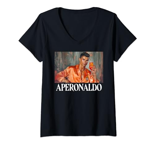 Damen APERONALDO - HALLÖCHEN APERÖLCHEN They See Me Aperollin T-Shirt mit V-Ausschnitt Damen APERONALDO - HALLÖCHEN APERÖLCHEN They See Me Aperollin T-Shirt mit V-Ausschnitt von APERONALDO - HALLÖCHEN APERÖLCHEN HOLY APEROLI
