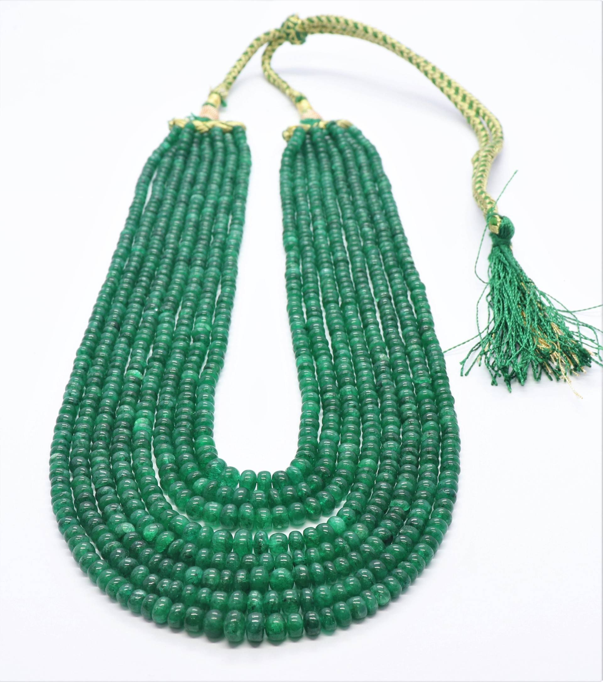 1 Strang Seltene Grüne Smaragd Glatte Rondell Form Perlen, 4 -5 Mm Fass Perle, 16 Zoll Halskette von APGEMSCOLLECTION