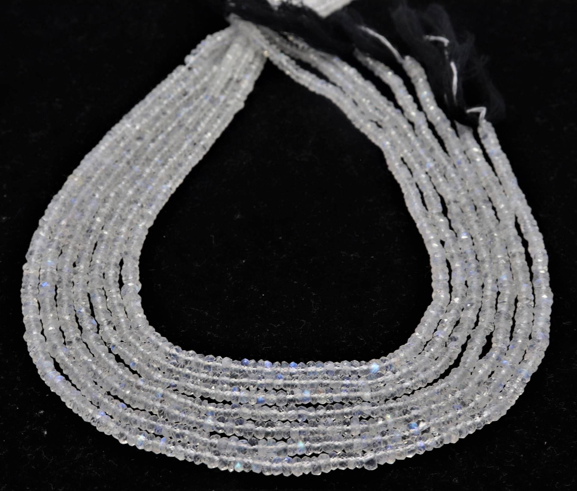 Aaa + Blue Flashy White Regenbogen Mondstein Facettierte Rondell Perlen, 3-3.5mm 12.5 Inch Perlen von APGEMSCOLLECTION