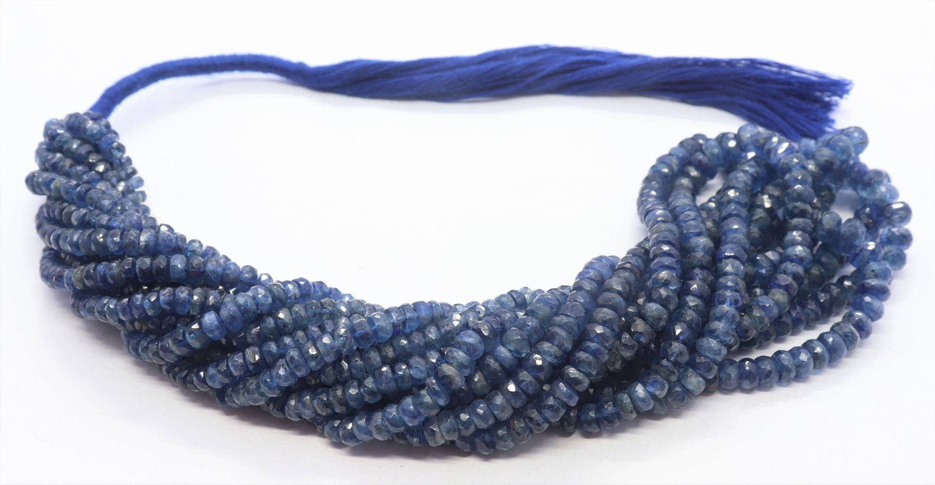 Aaa Kyanit Facettierte Rondelle Perlen Halskette, 4-6 Mm Kynit Edelstein Perlen, 16 Zoll Halskette von APGEMSCOLLECTION
