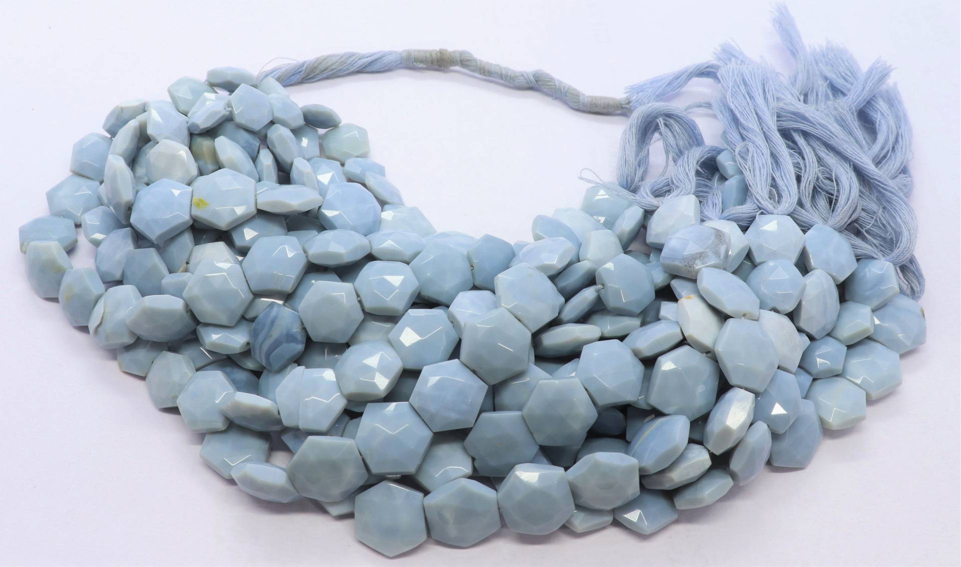 Aaa Natürliche Blaue Opal Facettierte Gerade Bohrer Hexagon Perlen, 11-12 Mm Stern 8 Zoll Großhandel Perlen von APGEMSCOLLECTION
