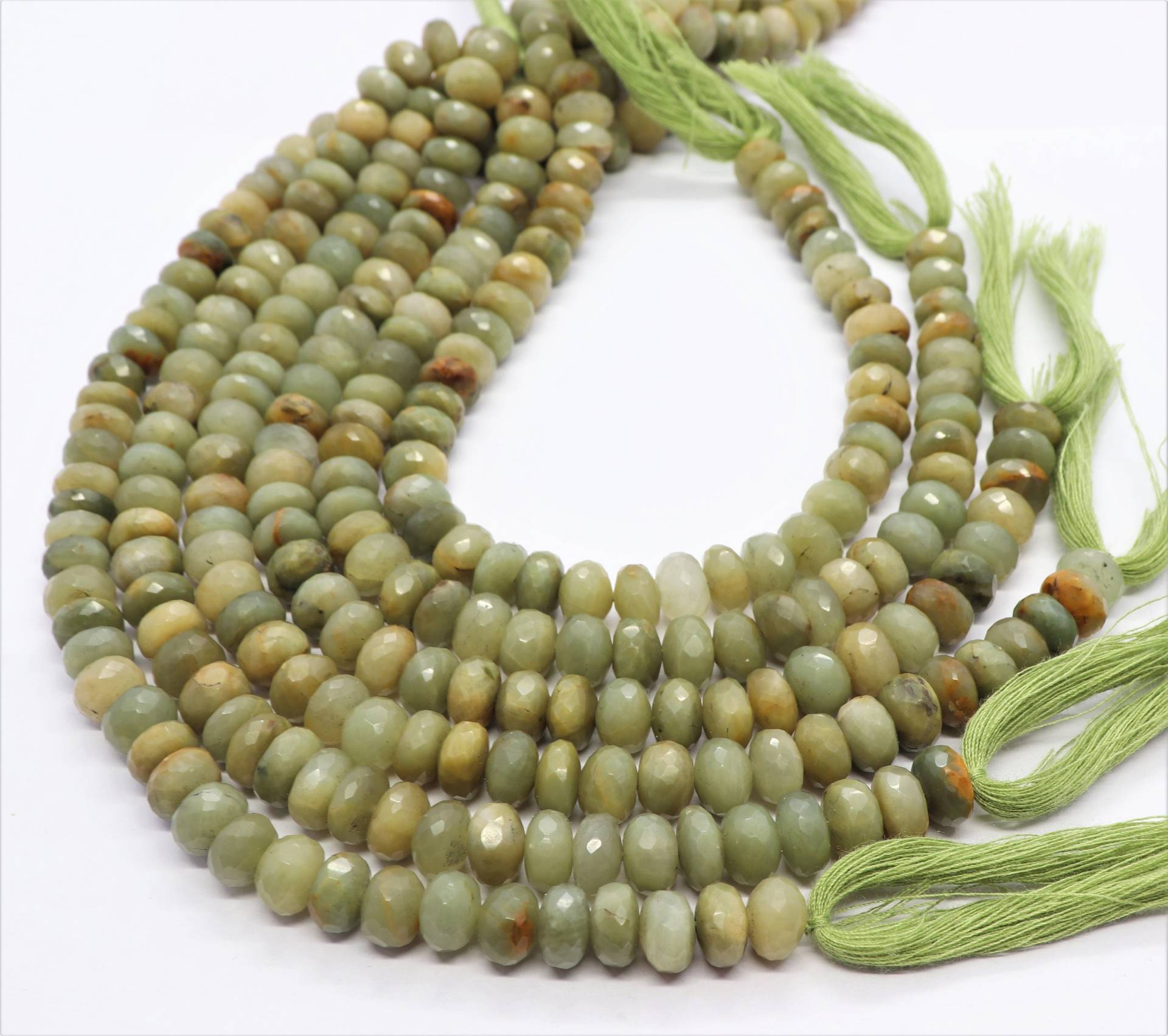 Aaa Natürliche Grüne Katzenauge Facettierte Rondelle Perlen, 8, 5-9 Mm 9" Wholesale Edelstein Perlen von APGEMSCOLLECTION