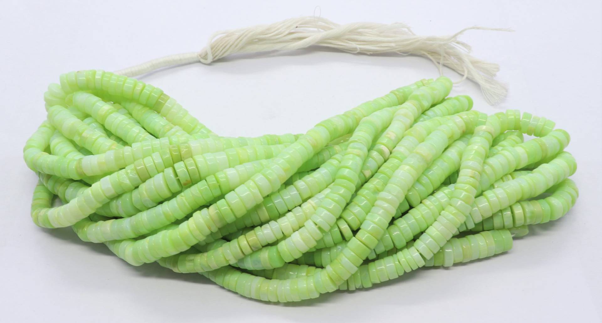 Aaa Schöne Grüne Opal Heishi Washer Beads, 7-8 Mm Schattierte Wheel 16" Green Papagei Reifen Perlen Zur Schmuckherstellung von APGEMSCOLLECTION