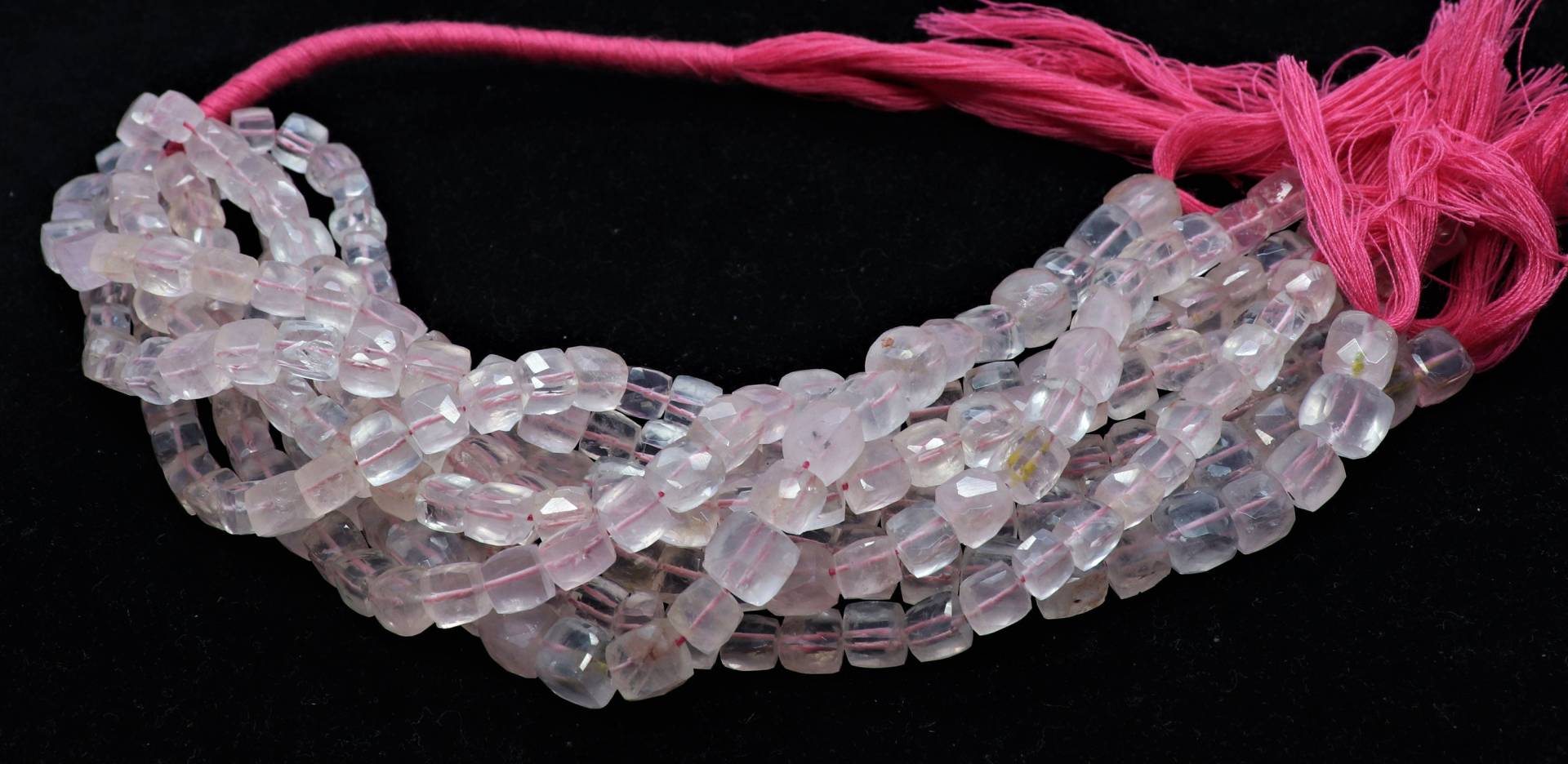 Natürliche Rosenquarz Facettierte Würfelform Perlen, 6-7 Mm 3D Würfelperle, Box Perle, 8 Zoll Rosa Quarz Quadrat Würfel Perlen von APGEMSCOLLECTION