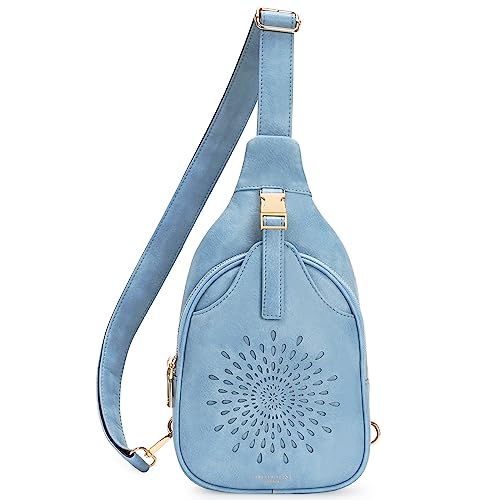 APHISON Bauchtasche Damen Stylisch, Crossbody Bag Damen Leder, Schultertasche Damen, Sling Dag Damen, Klein Umhängetasche Damen, Handytasche zum Umhängen, Blau von APHISON