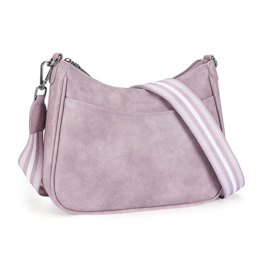 APHISON Klein Crossbody Bag mit Breitem Gurt Schultertasche Umhängetasche Damen veganem Leder blau Handtasche Tasche mit Abnehmbarem Schultergurt Kartenschlitz Reisetasche von APHISON