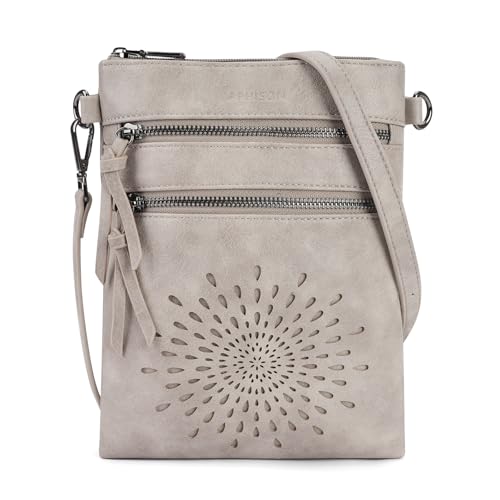 APHISON Kleine Umhangetasche Damen Schultertasche Crossbody Bag aus Premium Veganes Leder mit Sonnenblumen Muster Reissverschluss Geldborsenfach Handytasche fur Smartphone Verstellbarer Gurt von APHISON
