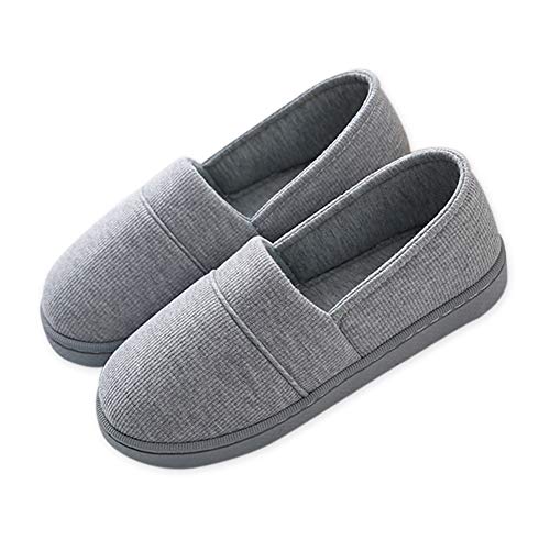 APIKA Damen Gemütliche Memory Foam Hausschuhe, Leichte Frottee Halbschuhe mit Rutschfester Gummisohle （grau） M von AioTio