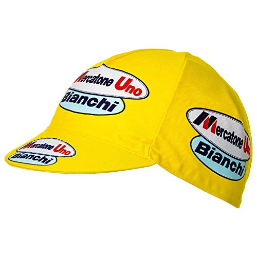 APIS Retro Cycle Team Cap Vintage Fixie Mercatone Uno Bianchi Gelb von APIS