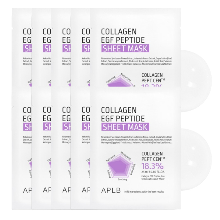 APLB - Collagen EGF Peptide Sheet Mask (10ea) Set von APLB