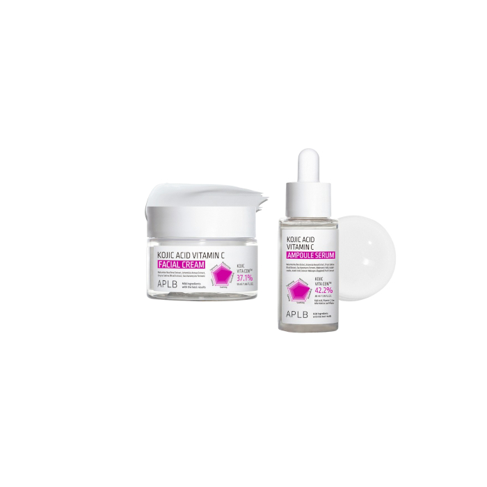 APLB - Kojic Acid Vitamin C Ampoule Serum - 40ml & Facial Cream - 55ml Set von APLB