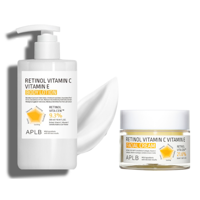 APLB - Retinol Vitamin C Vitamin E Body Lotion - 300ml (1ea) X Facial Cream - 55ml (1ea) Set von APLB