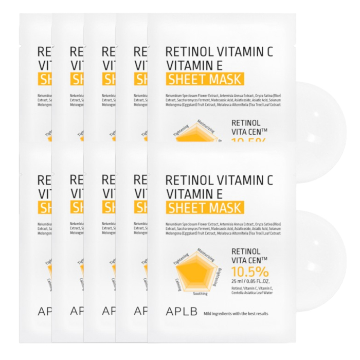 APLB - Retinol Vitamin C Vitamin E Sheet Mask (10ea) Set von APLB
