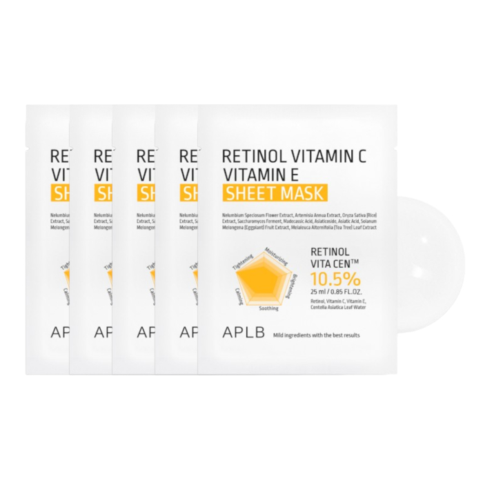 APLB - Retinol Vitamin C Vitamin E Sheet Mask (5ea) Set von APLB