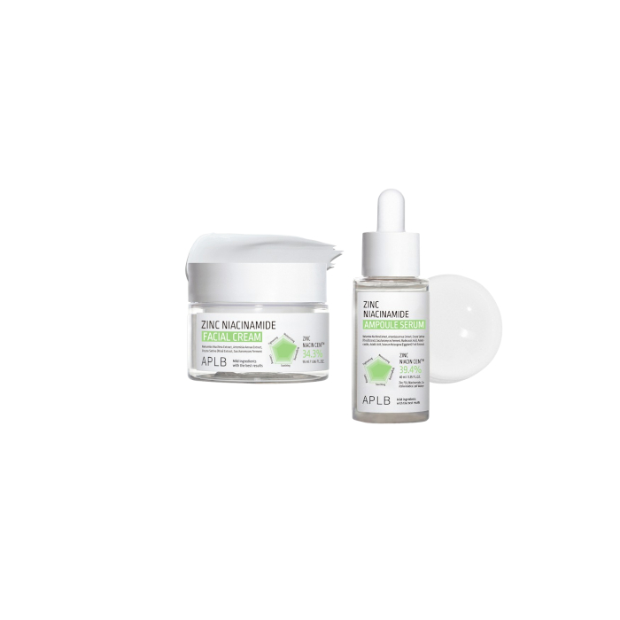 APLB - Zinc Niacinamide Ampoule Serum - 40ml & Facial Cream - 55ml Set von APLB