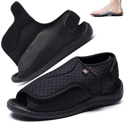 APLUSZ Diabetiker Schuhe Herren Weite Passform Hausschuhe Herren Freizeitschuhe mit Klettverschluss Damen Diabetiker Orthopädische Verbandschuh Sandalen Bequemer Rehaschuhe (Color : Black, Size : 48 APLUSZ Diabetiker Schuhe Herren Weite Passform Hausschuhe Herren Freizeitschuhe mit Klettverschluss Damen Diabetiker Orthopädische Verbandschuh Sandalen Bequemer Rehaschuhe (Color : Black, Size : 48 von APLUSZ