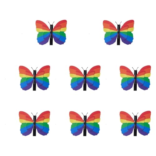 APLVFFZH 8 Stück Regenbogen Schmetterlings Haarspangen für Frauen Und Mädchen, Haar Styling Zubehör von APLVFFZH