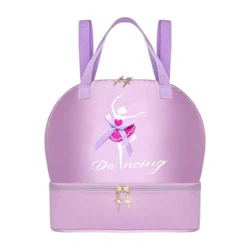 APLVFFZH Ballettrucksack für Kinder Als Turnbeutel Und Reisetasche Aus Polyester mit Verstellbaren Schultergurten für Ballettunterricht Sport Und Als Geschenk, Lila von APLVFFZH