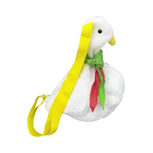 APLVFFZH Cartoon Ente Umhängetasche Reißverschluss Frauen Taschen lustige Ente Form Plüsch Tasche Geldbörse, Gelbes Armband von APLVFFZH