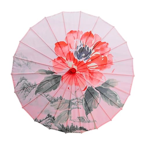 APLVFFZH Chinesischer Regenschirm aus geöltem Papier, klassischer Tanzschirm mit Blumendruck für Cosplay, Style E von APLVFFZH