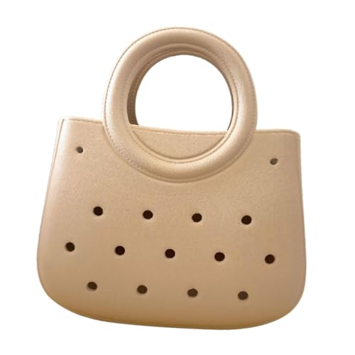 APLVFFZH Frauen Strandbeutel wasserdichte kleine Einkaufsbeutel tragbare Löcherbeutel, Khaki von APLVFFZH